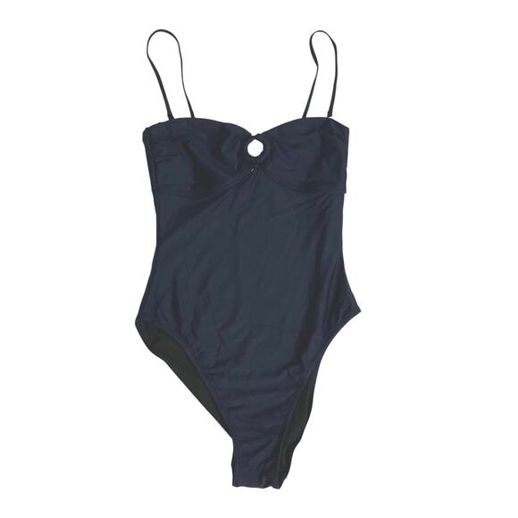 J. Crew Women's Navy One-Piece Underwire Ring Adj Strap Swimsuit SZ 6 StyleAJ760 - Picture 1 of 8